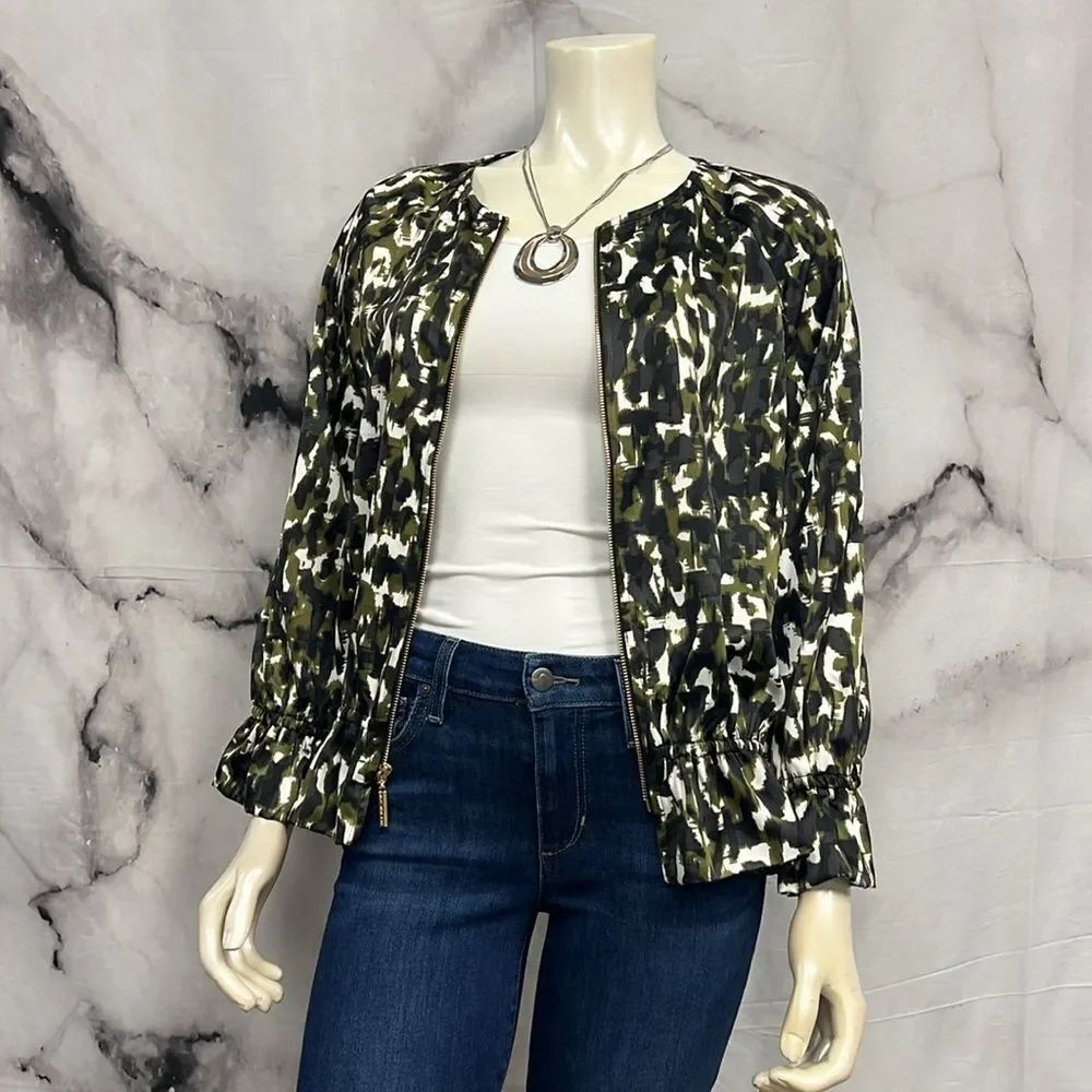 * Marc New Yorkâjacket black green white print long sleeve with zip *
